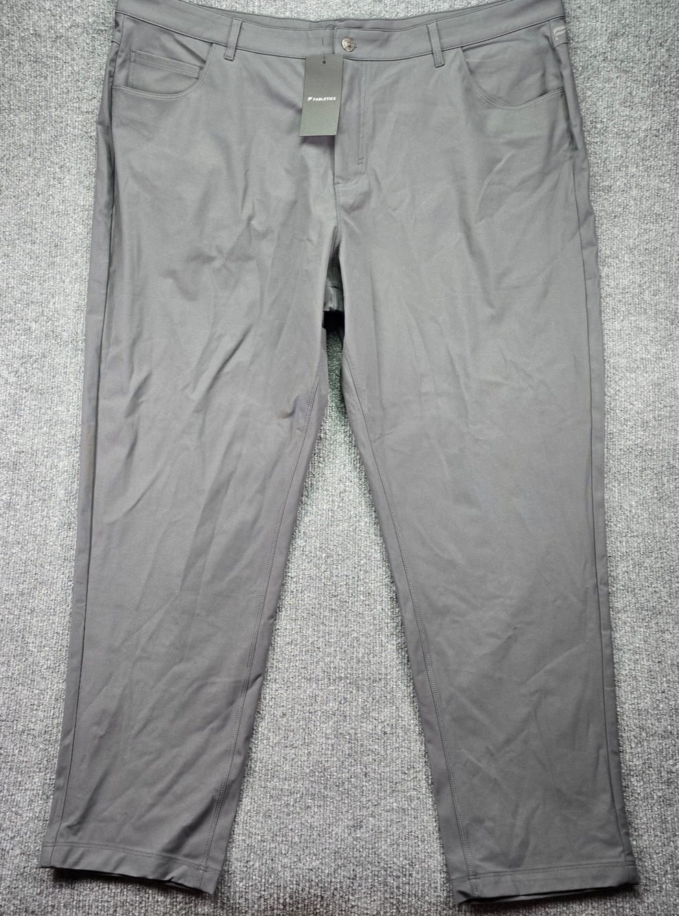 Fabletics The Don Pants Mens 44x32 Gray 5 Pocket Classic Fit Performance Chinos